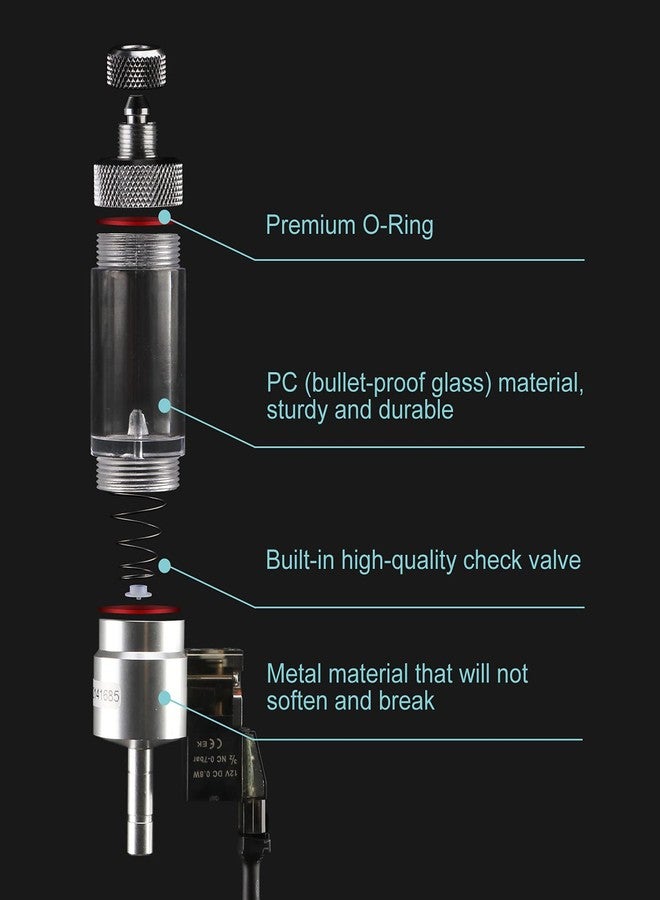 Clscea CO2 Bubble Counter with Solenoid Valve and Check Valve for CO2 Generator Regulator Planted Aquarium Quick-Plug Connection - Image 4